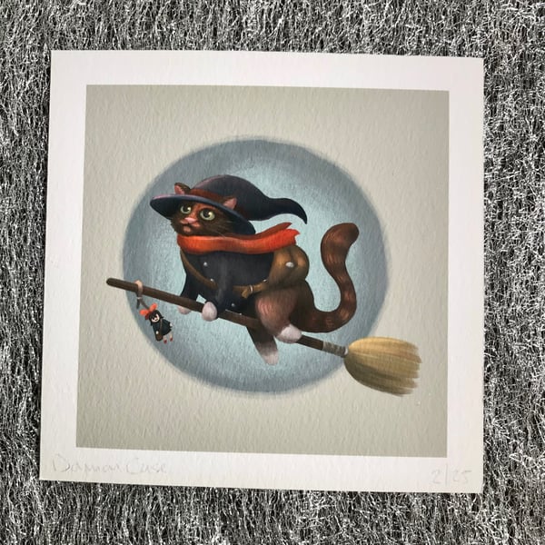 Cat Witch Art Print