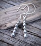 Silver pebbles drop earrings - Image 4