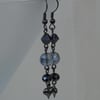 'A little piece of my heart' blue crystal handmade earrings