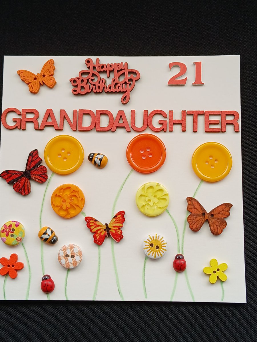 Happy 21st granddaughter card