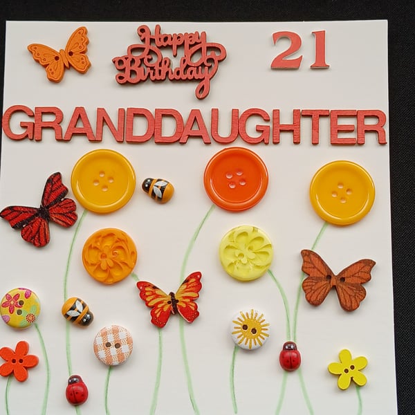 Happy 21st granddaughter card