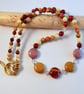 Mookaite Necklace With Pink Swarovski Crystals - Handmade In Devon - Free UK P&P - Image 1