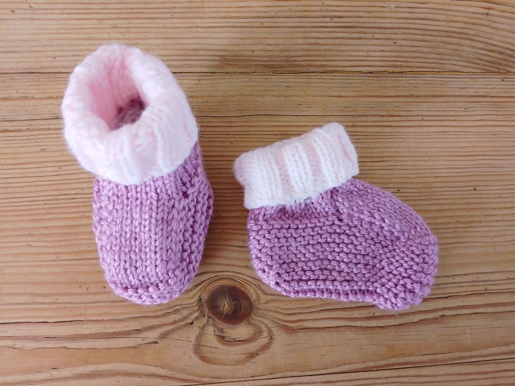 baby booties handmade for age 3-6 months.