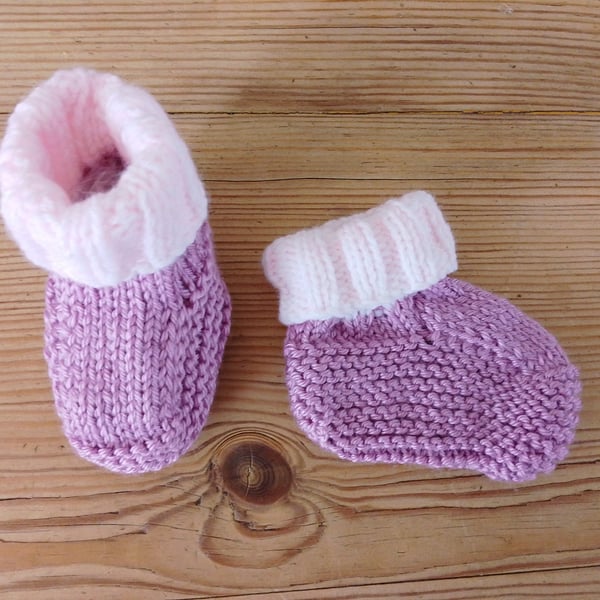 baby booties handmade for age 3-6 months.