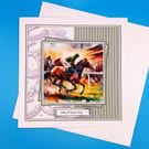 Birthday Card, Horse Racing, Decoupage