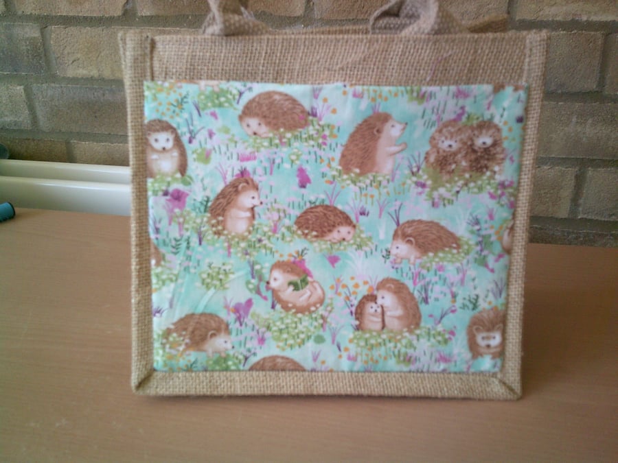 Hedgehogs Small Jute Bag