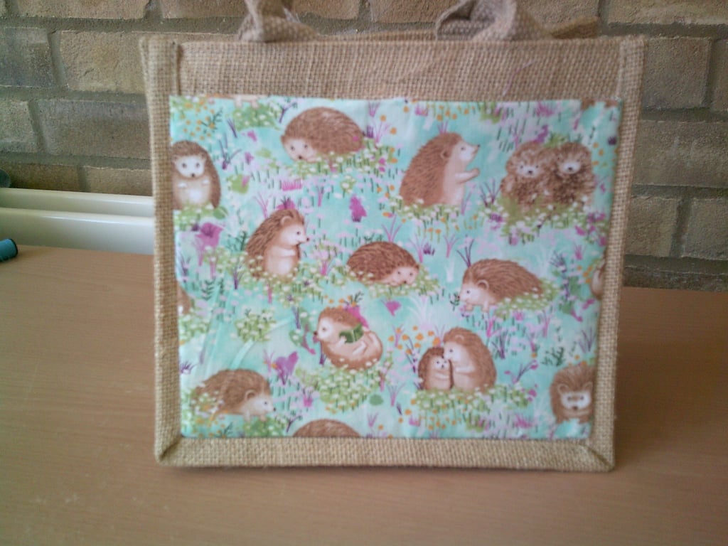 Hedgehogs Small Jute Bag