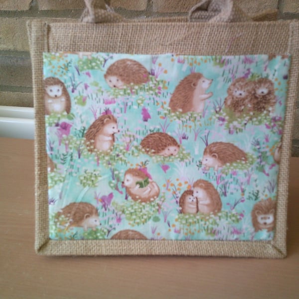 Hedgehogs Small Jute Bag