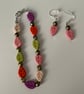 Multicoloured Leaf Bracelet and Earring set - Image 1