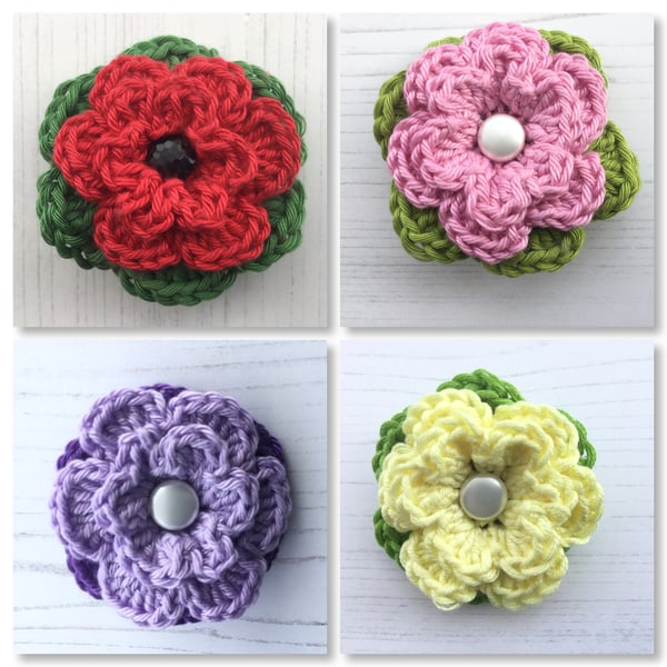 Crochet Flower Brooch Corsage
