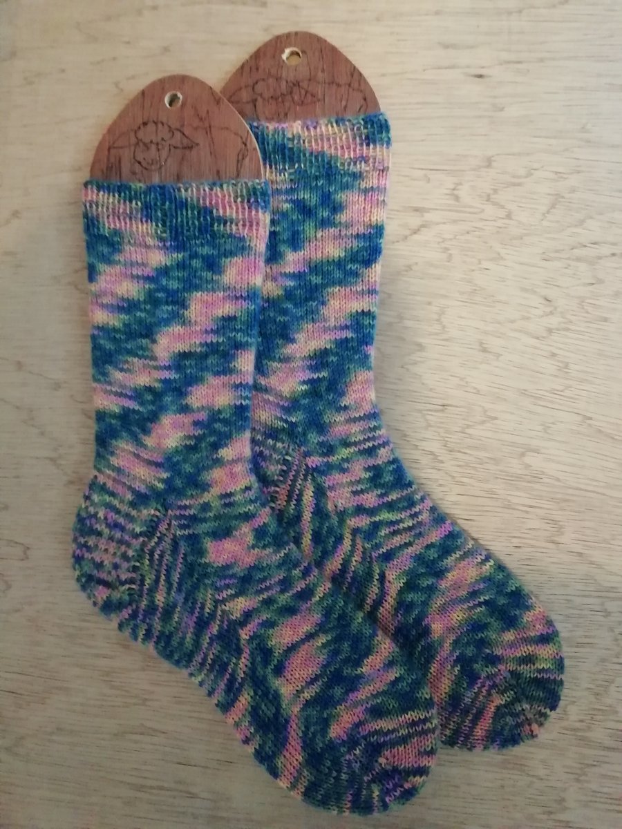 Socks, hand knitted, SMALL, adult size 4-5