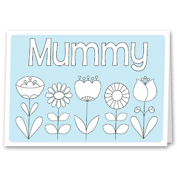 Colouring Mother's Day Card, Colour your own Card for Step Mum, Nana, Grandma