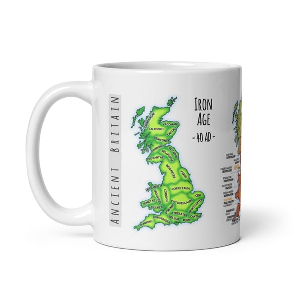 Ancient Britain Maps Mug - Iron Age, Roman & Dark Ages History