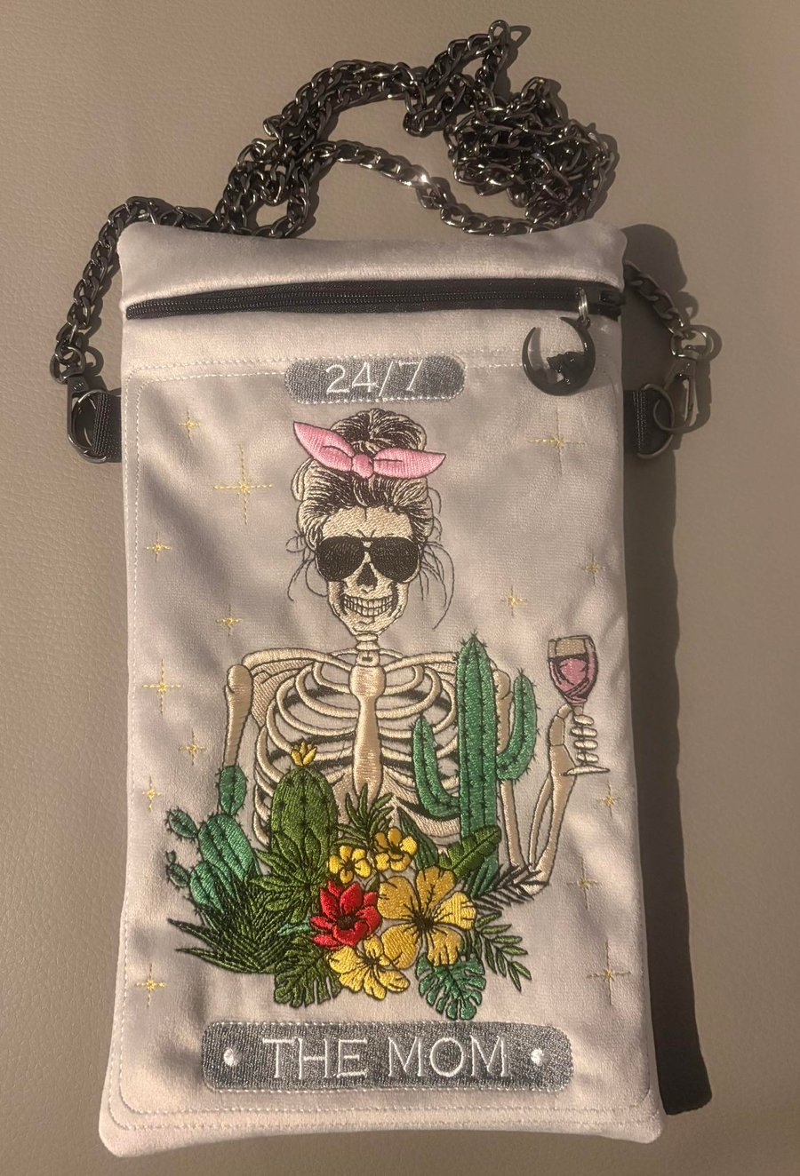 Embroidered Tarot inspired - The Mom  - Velour
