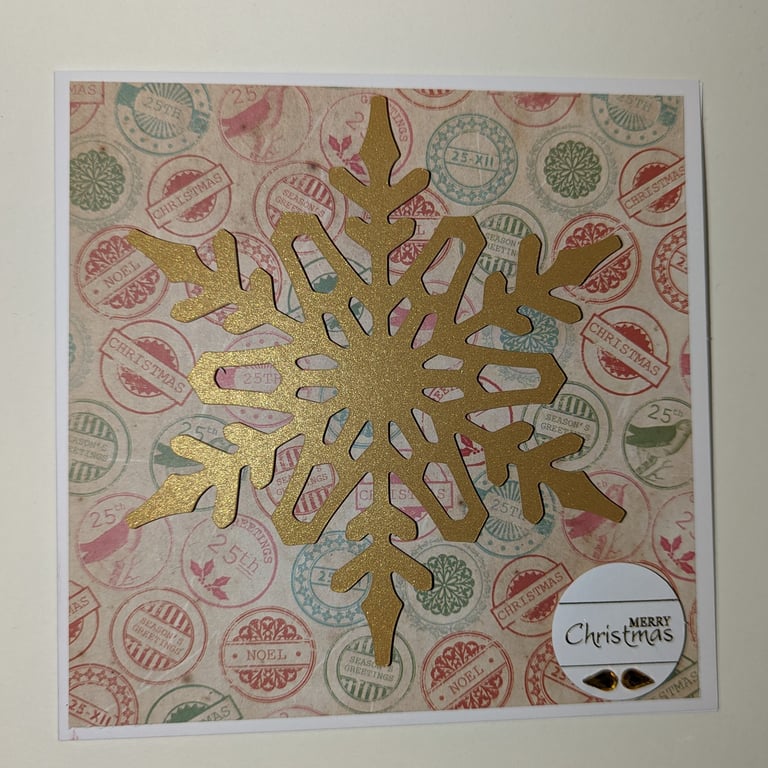 Shimmering Gold Snowflake Card - can be personalised