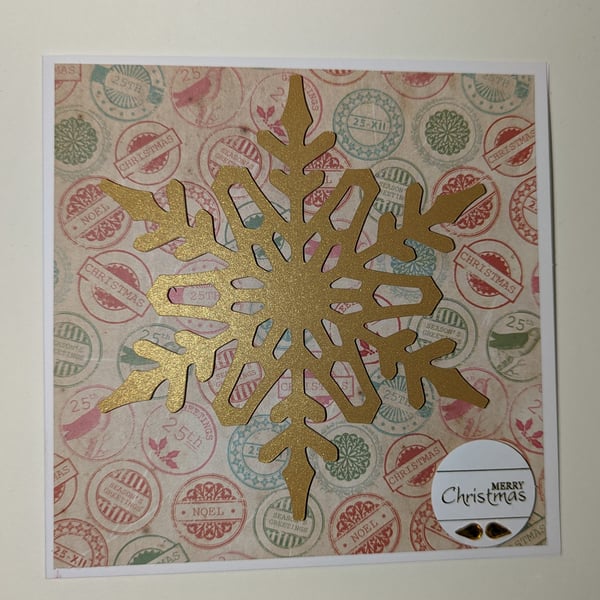 Shimmering Gold Snowflake Card - can be personalised