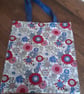 Floral Daisy, Chrysanthemum Tote Bag. Blues And Reds. Floral Shopping Bag. - Image 2