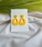 Bright Yellow Statement Earrings - Retro Acrylic Dangles