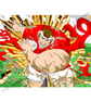 'Rugger through Welsh flag' card - Image 2