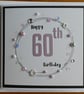 60th Birthday Card - Pastel Wreath Design - Image 1