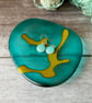Teal glass trinket dish - Image 4
