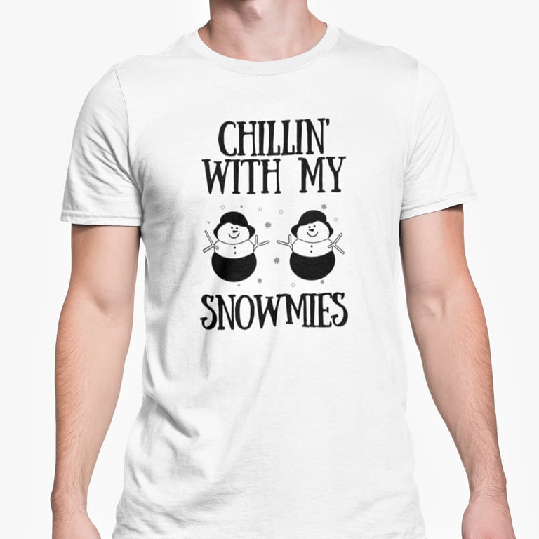 Chillin With My SNOWMIES Christmas T Shirt- Funny Joke  Banter Present