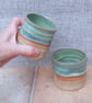 Pair of whisky tumbler or espresso coffee cup in stoneware hand thrown pottery - Image 1
