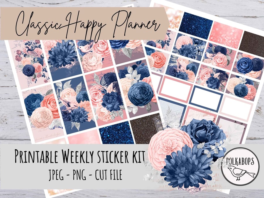 Classic Happy Planner Weekly Kit Vertical Planner Stickers Printable