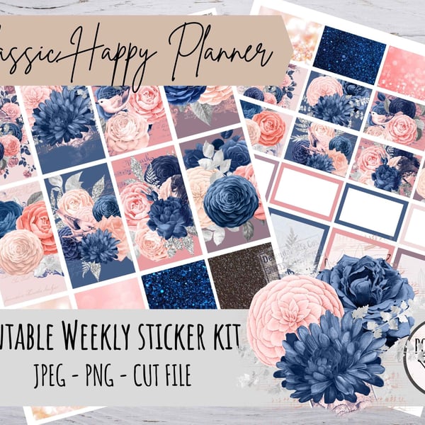 Classic Happy Planner Weekly Kit Vertical Planner Stickers Printable