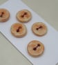 5 Small Round Terracotta Glazed Ceramic Buttons - Image 2