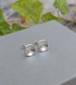 Sterling Silver Honeycomb Curved Disc Stud Earrings - JBJ3045 - Image 4