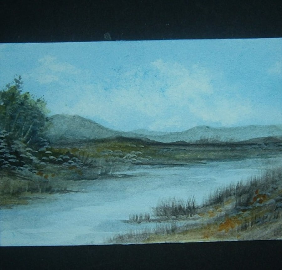 landscape watercolour art painting aceo original ref 274