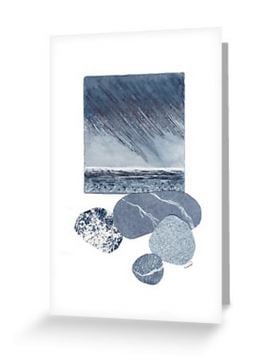 Reproduction art card of a storm at sea