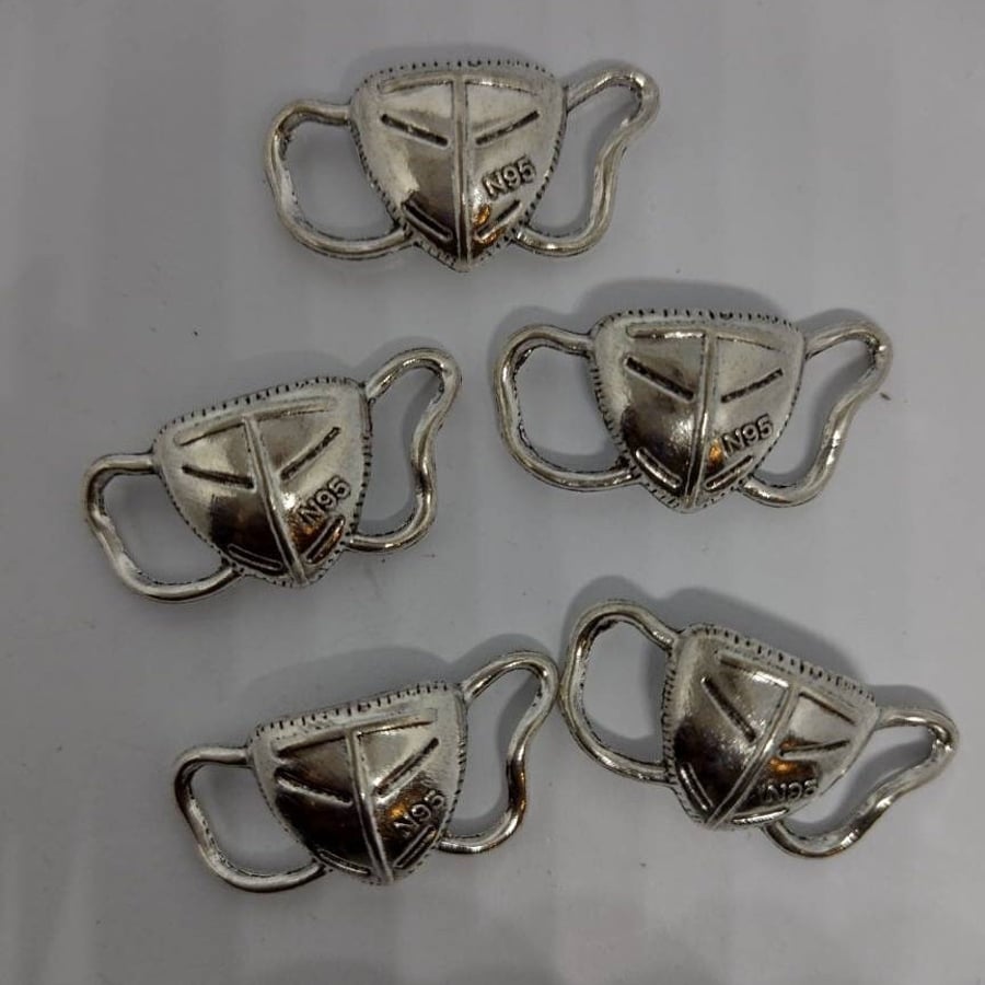 Silver Charms NURSES MASK NHS COVID Silver Making x 5 pieces