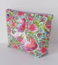 Large zipped pouch, project bag, cosmetic bag, unicorn floral - Image 4