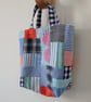 Irish Linen Patchwork Bag, Small Project Bag - Image 2