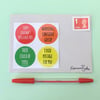 20 Orange, Yellow, Red, Green Funny Snail Mail Christmas Envelope Stickers