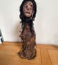 Horror Doll The Bad Seed Haunted Child Gothic Art, Upcycled Bottle Sculpture
