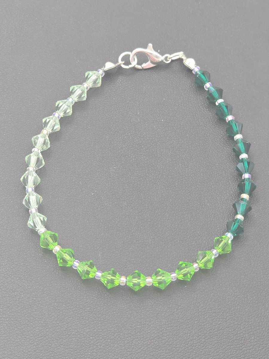 Preciosa Crystal bicone bracelet - Green ombre