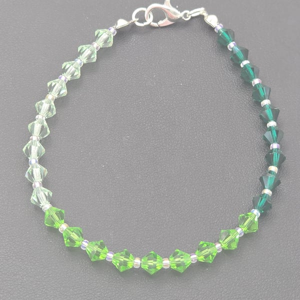 Preciosa Crystal bicone bracelet - Green ombre