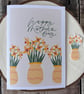 Happy Mothers Day, Modern Calligraphy, Daffodils, Muted Colour Palette, Greeting - Image 3