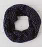 Scatter knitted cowl - nightfall and lime - Image 2