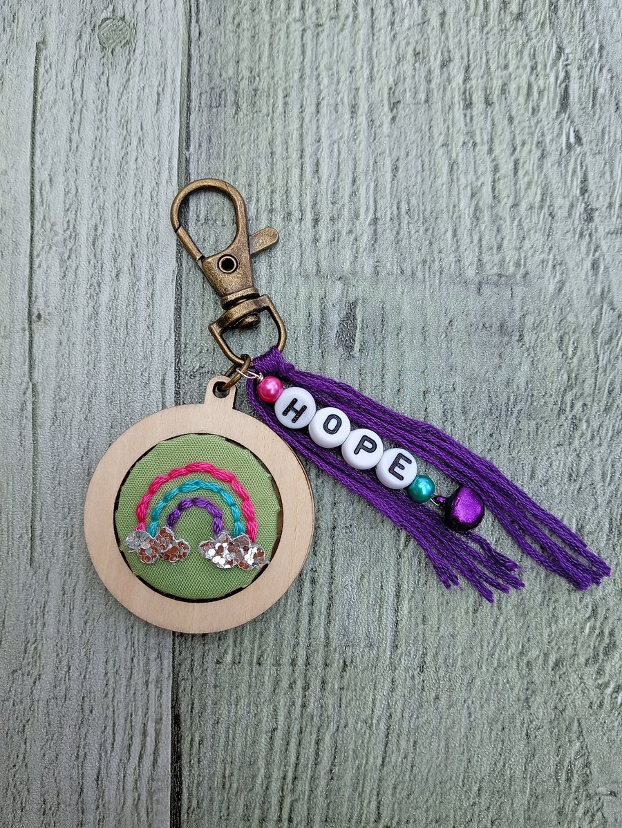 Rainbow Keyring or Bag Charm