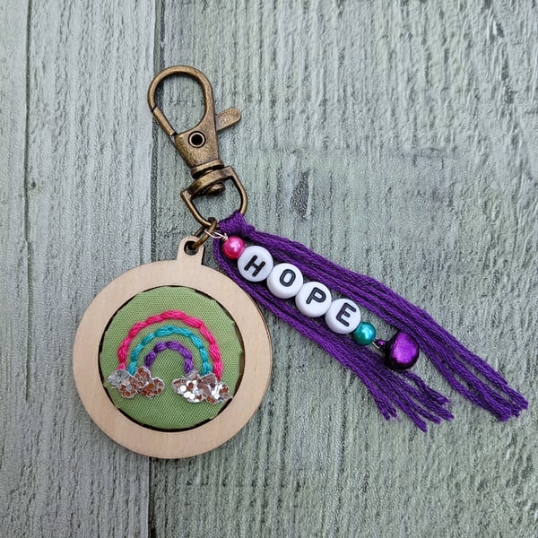 Rainbow Keyring or Bag Charm