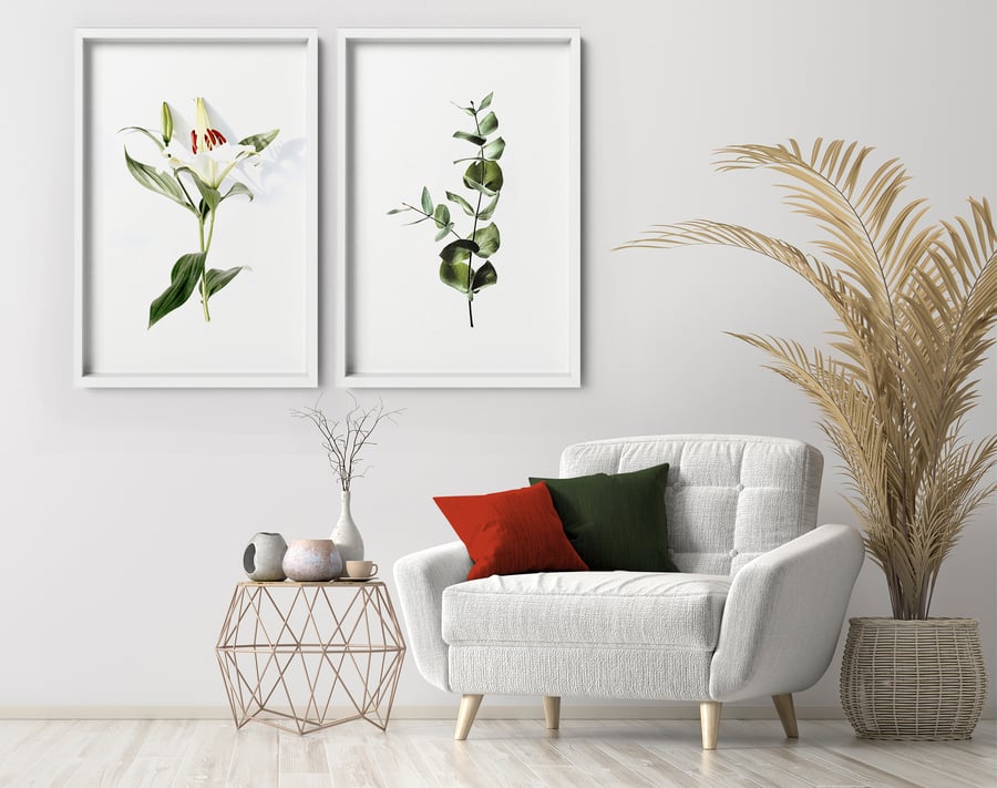  Cottagecore decor bedroom art prints, Floral wall hanging home decor set x 2, 