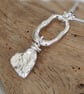 Silver heart drop necklace, molten sterling silver pendant necklace - Image 3