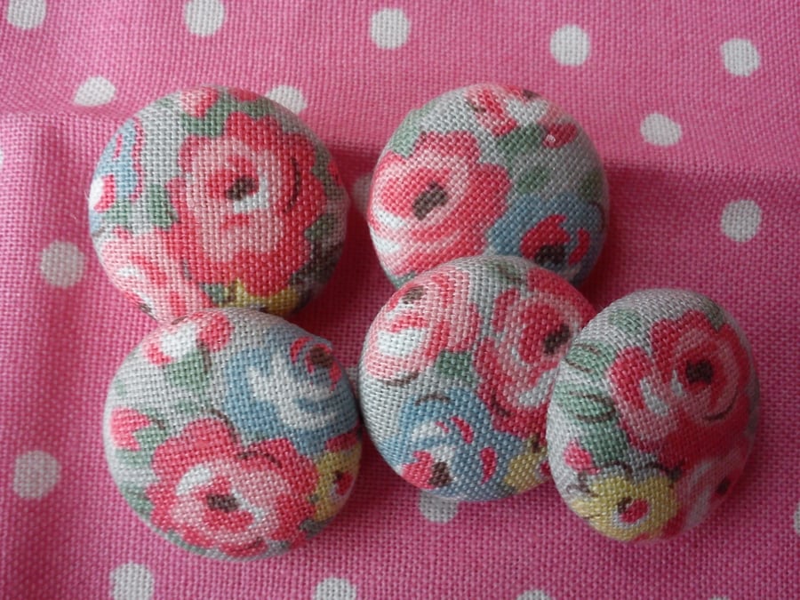 Cath Kidston fabric covered buttons Victoria Rose