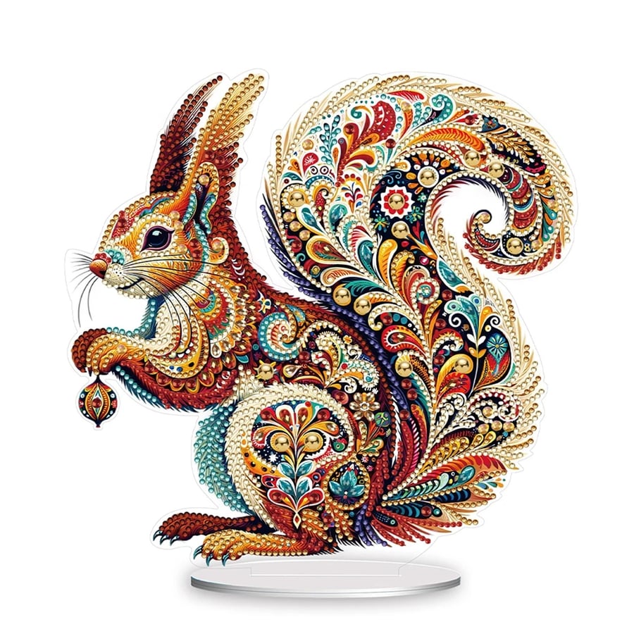5D DIY Mosaic Colourful Squirrel Diamond Painting Kit Crystal Embroidery Rhinest