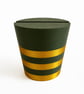 Pack of four stripy Christmas tree pots, fused glass display stands, 4mm slot - Image 5