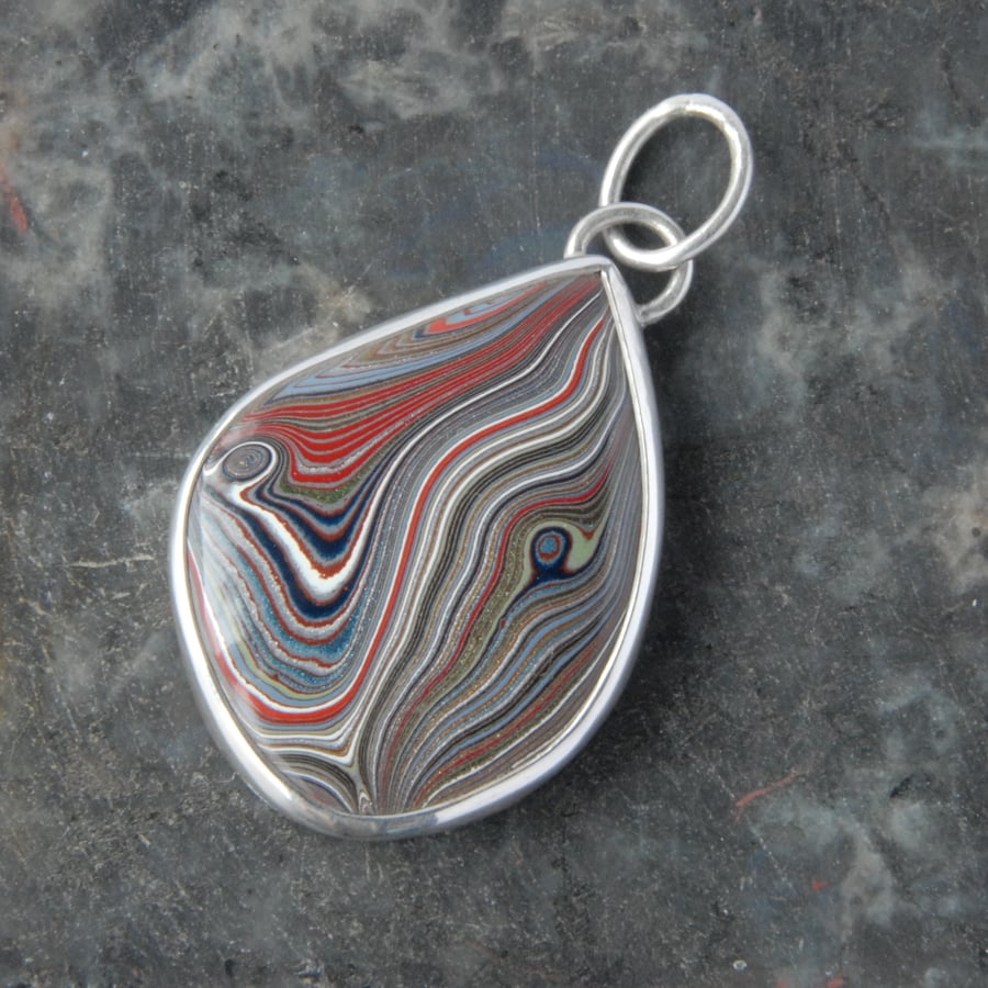 Ellesmere Port fordite and sterling silver pendant